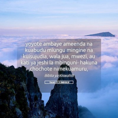Picture 05 - Torati 17:3 SWHULB - yoyote ambaye ameenda na kuabudu miungu mingine - Bible Verse Picture
