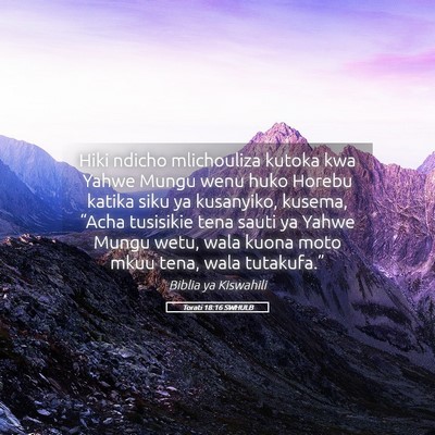Picture 05 - Torati 18:16 SWHULB - Hiki ndicho mlichouliza kutoka kwa Yahwe Mungu - Bible Verse Picture