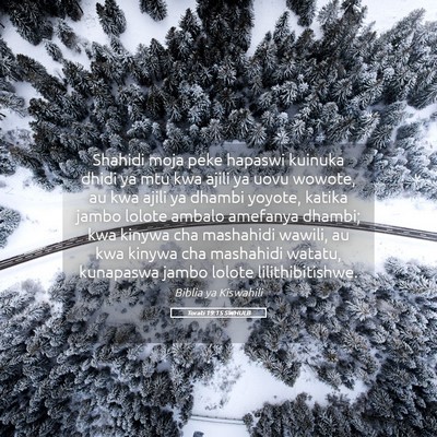 Picture 05 - Torati 19:15 SWHULB - Shahidi moja peke hapaswi kuinuka dhidi ya mtu - Bible Verse Picture