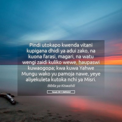 Picture 05 - Torati 20:1 SWHULB - Pindi utokapo kwenda vitani kupigana dhidi ya - Bible Verse Picture
