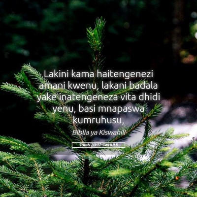 Picture 05 - Torati 20:12 SWHULB - Lakini kama haitengenezi amani kwenu, lakani - Bible Verse Picture