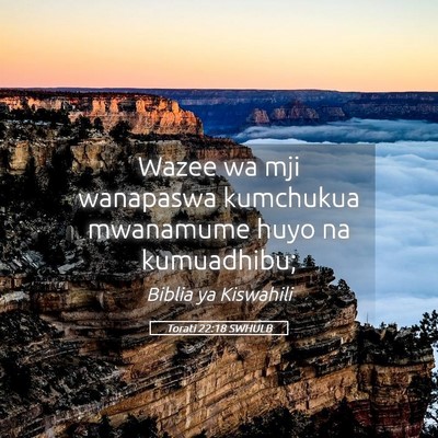 Picture 05 - Torati 22:18 SWHULB - Wazee wa mji wanapaswa kumchukua mwanamume huyo - Bible Verse Picture
