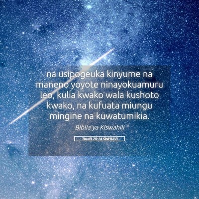 Picture 05 - Torati 28:14 SWHULB - na usipogeuka kinyume na maneno yoyote - Bible Verse Picture
