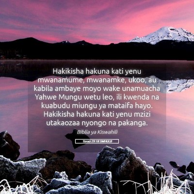 Picture 05 - Torati 29:18 SWHULB - Hakikisha hakuna kati yenu mwanamume, mwanamke, - Bible Verse Picture