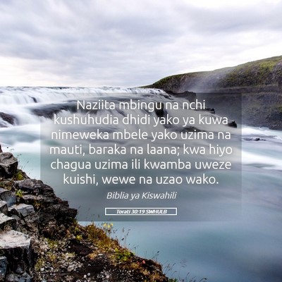 Picture 05 - Torati 30:19 SWHULB - Naziita mbingu na nchi kushuhudia dhidi yako ya - Bible Verse Picture