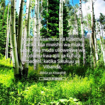 Picture 05 - Torati 31:10 SWHULB - Musa aliwaamuru na kusema, “Katika kila mwisho - Bible Verse Picture