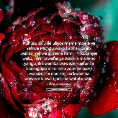 Picture 05 - Torati 4:10 SWHULB - Kuhusu siku ile uliyosimama mbele ya Yahwe Mungu - Bible Verse Picture