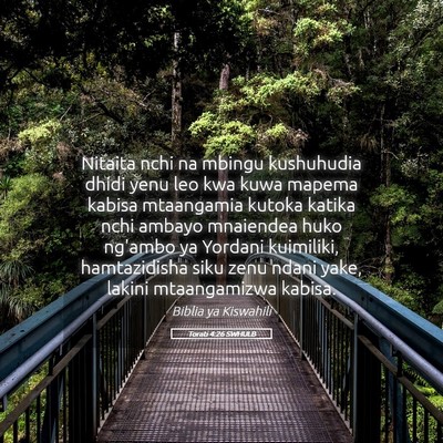 Picture 05 - Torati 4:26 SWHULB - Nitaita nchi na mbingu kushuhudia dhidi yenu leo - Bible Verse Picture