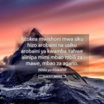 Picture 05 - Torati 9:11 SWHULB - Ilitokea mwishoni mwa siku hizo arobaini na usiku - Bible Verse Picture