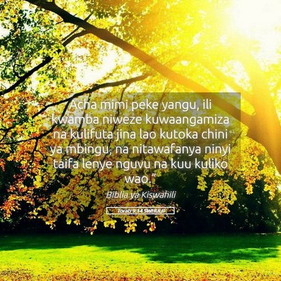 Picture 05 - Torati 9:14 SWHULB - Acha mimi peke yangu, ili kwamba niweze - Bible Verse Picture