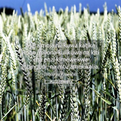 Picture 05 - Ufunuo 4:2 SWHULB - Mara moja nilikuwa katika Roho, niliona kulikuwa - Bible Verse Picture
