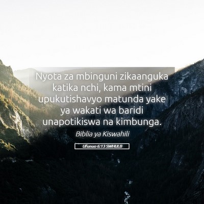 Picture 05 - Ufunuo 6:13 SWHULB - Nyota za mbinguni zikaanguka katika nchi, kama - Bible Verse Picture