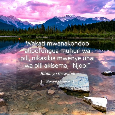 Picture 05 - Ufunuo 6:3 SWHULB - Wakati mwanakondoo alipofungua muhuri wa pili, - Bible Verse Picture