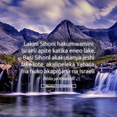 Picture 05 - Waamuzi 11:20 SWHULB - Lakini Sihoni hakumwamini Israeli apite katika - Bible Verse Picture