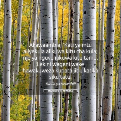 Picture 05 - Waamuzi 14:14 SWHULB - Akawaambia, 'Kati ya mtu aliyekula alikuwa kitu - Bible Verse Picture
