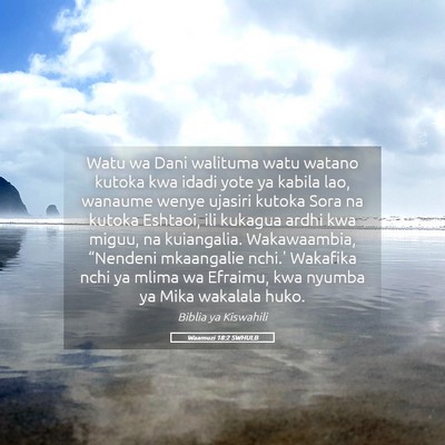 Picture 05 - Waamuzi 18:2 SWHULB - Watu wa Dani walituma watu watano kutoka kwa - Bible Verse Picture