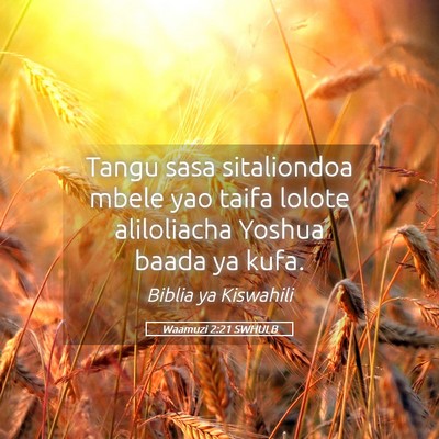 Picture 05 - Waamuzi 2:21 SWHULB - Tangu sasa sitaliondoa mbele yao taifa lolote - Bible Verse Picture