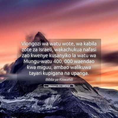 Picture 05 - Waamuzi 20:2 SWHULB - Viongozi wa watu wote, wa kabila zote za Israeli, - Bible Verse Picture