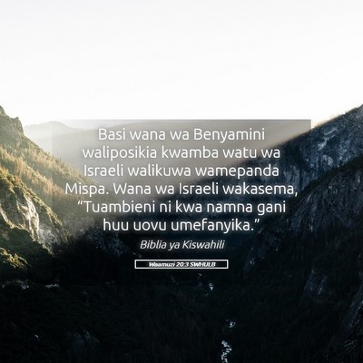 Picture 05 - Waamuzi 20:3 SWHULB - Basi wana wa Benyamini waliposikia kwamba watu wa - Bible Verse Picture