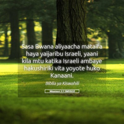 Picture 05 - Waamuzi 3:1 SWHULB - Sasa Bwana aliyaacha mataifa haya yaijaribu - Bible Verse Picture