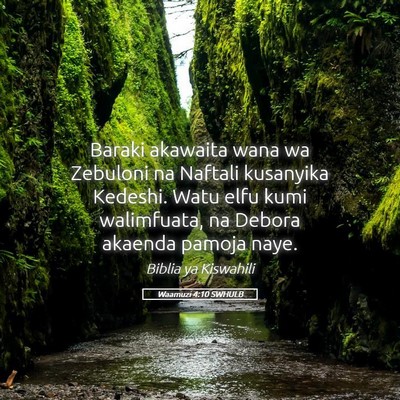 Picture 05 - Waamuzi 4:10 SWHULB - Baraki akawaita wana wa Zebuloni na Naftali - Bible Verse Picture