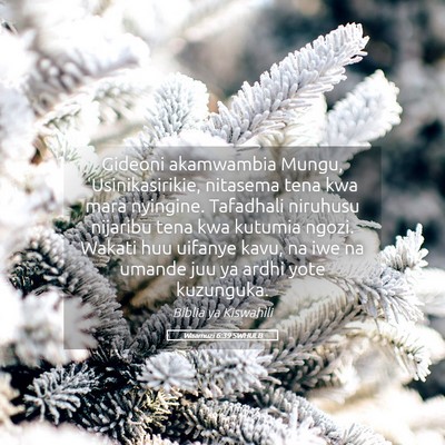 Picture 05 - Waamuzi 6:39 SWHULB - Gideoni akamwambia Mungu, 'Usinikasirikie, - Bible Verse Picture