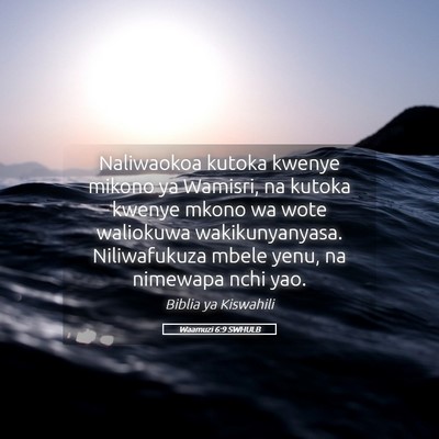 Picture 05 - Waamuzi 6:9 SWHULB - Naliwaokoa kutoka kwenye mikono ya Wamisri, na - Bible Verse Picture