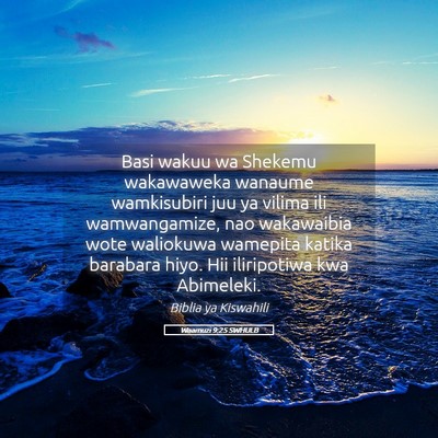 Picture 05 - Waamuzi 9:25 SWHULB - Basi wakuu wa Shekemu wakawaweka wanaume - Bible Verse Picture