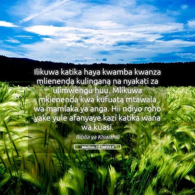 Picture 05 - Waefeso 2:2 SWHULB - Ilikuwa katika haya kwamba kwanza mlienenda - Bible Verse Picture