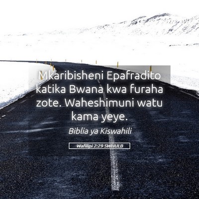 Picture 05 - Wafilipi 2:29 SWHULB - Mkaribisheni Epafradito katika Bwana kwa furaha - Bible Verse Picture