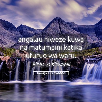 Picture 05 - Wafilipi 3:11 SWHULB - angalau niweze kuwa na matumaini katika ufufuo wa - Bible Verse Picture