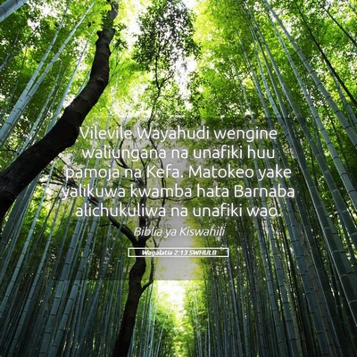 Picture 05 - Wagalatia 2:13 SWHULB - Vilevile Wayahudi wengine waliungana na unafiki - Bible Verse Picture