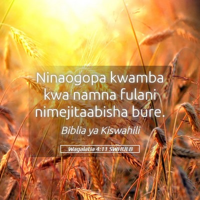 Picture 05 - Wagalatia 4:11 SWHULB - Ninaogopa kwamba kwa namna fulani nimejitaabisha - Bible Verse Picture
