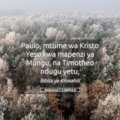 Picture 05 - Wakolosai 1:1 SWHULB - Paulo, mtume wa Kristo Yesu kwa mapenzi ya Mungu, - Bible Verse Picture