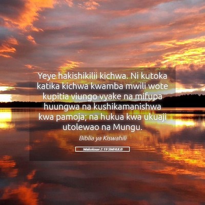 Picture 05 - Wakolosai 2:19 SWHULB - Yeye hakishikilii kichwa. Ni kutoka katika kichwa - Bible Verse Picture