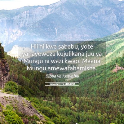 Picture 05 - Warumi 1:19 SWHULB - Hii ni kwa sababu, yote yanayoweza kujulikana juu - Bible Verse Picture