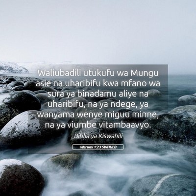 Picture 05 - Warumi 1:23 SWHULB - Waliubadili utukufu wa Mungu asie na uharibifu - Bible Verse Picture