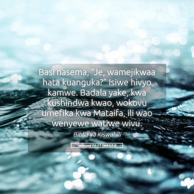 Picture 05 - Warumi 11:11 SWHULB - Basi nasema, “Je, wamejikwaa hata kuanguka?” - Bible Verse Picture