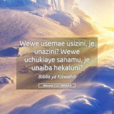 Picture 05 - Warumi 2:22 SWHULB - Wewe usemae usizini, je unazini? Wewe uchukiaye - Bible Verse Picture