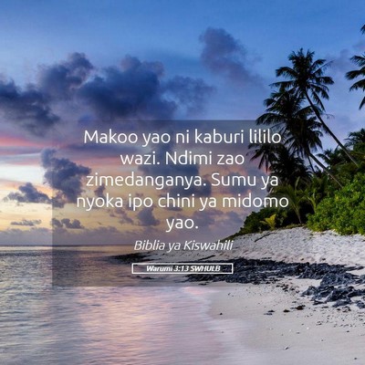 Picture 05 - Warumi 3:13 SWHULB - Makoo yao ni kaburi lililo wazi. Ndimi zao - Bible Verse Picture