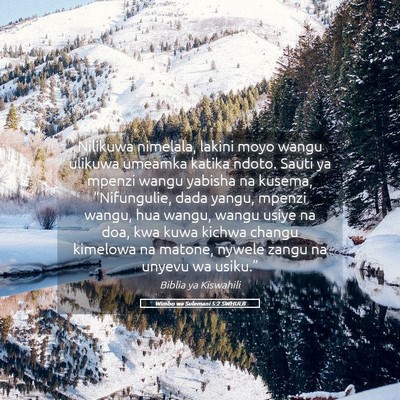 Picture 05 - Wimbo wa Sulemani 5:2 SWHULB - Nilikuwa nimelala, lakini moyo wangu ulikuwa - Bible Verse Picture