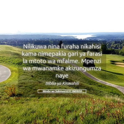 Picture 05 - Wimbo wa Sulemani 6:12 SWHULB - Nilikuwa nina furaha nikahisi kama nimepakia gari - Bible Verse Picture