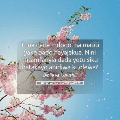 Picture 05 - Wimbo wa Sulemani 8:8 SWHULB - Tuna dada mdogo, na matiti yake bado hayajakua. - Bible Verse Picture