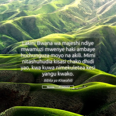 Picture 05 - Yeremia 11:20 SWHULB - Lakini Bwana wa majeshi ndiye mwamuzi mwenye haki - Bible Verse Picture