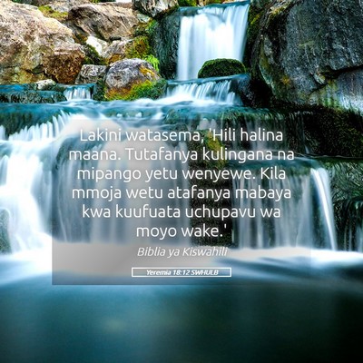 Picture 05 - Yeremia 18:12 SWHULB - Lakini watasema, 'Hili halina maana. Tutafanya - Bible Verse Picture