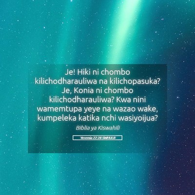 Picture 05 - Yeremia 22:28 SWHULB - Je! Hiki ni chombo kilichodharauliwa na - Bible Verse Picture