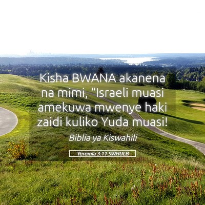 Picture 05 - Yeremia 3:11 SWHULB - Kisha BWANA akanena na mimi, “Israeli muasi - Bible Verse Picture