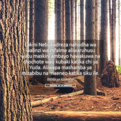 Picture 05 - Yeremia 39:10 SWHULB - Lakini Nebukadreza nahodha wa walinzi wa mfalme - Bible Verse Picture