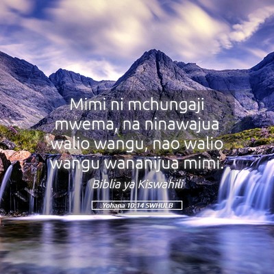 Picture 05 - Yohana 10:14 SWHULB - Mimi ni mchungaji mwema, na ninawajua walio - Bible Verse Picture