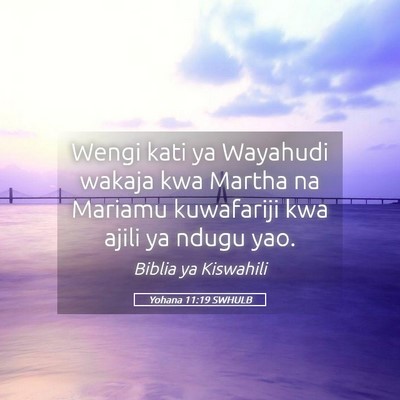 Picture 05 - Yohana 11:19 SWHULB - Wengi kati ya Wayahudi wakaja kwa Martha na - Bible Verse Picture
